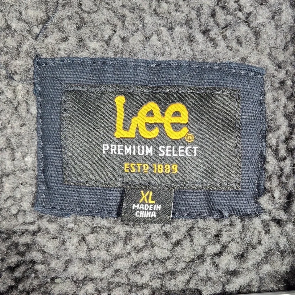 Lee Premium Select Vest Mens XL Full Zip Sherpa Lined Utility Canvas Black